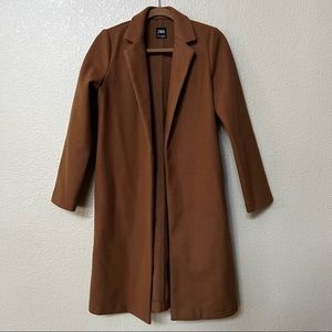 zara • brown pea coat
